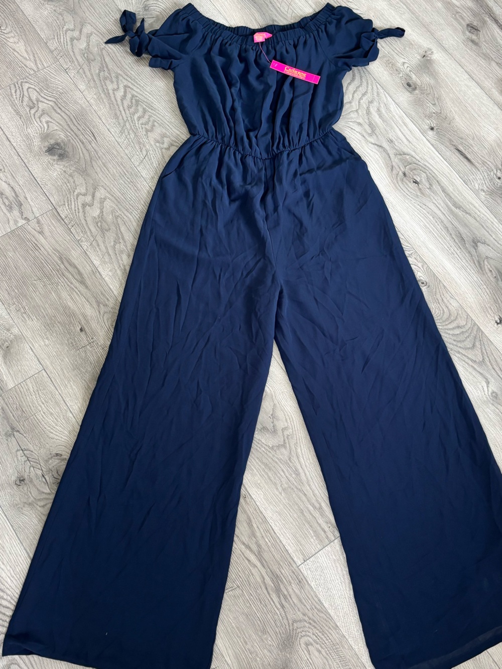 Catherine Malandrino Navy Blue Wide Leg Jumpsuit Romper | NWT | Size 6 (Medium)